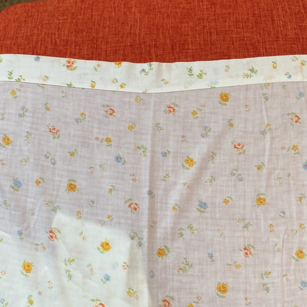 FINAL PRICE $10 70’s Sears Roebuck Cottagecore Floral Print Twin Sheet Fabric - Picture 4 of 4